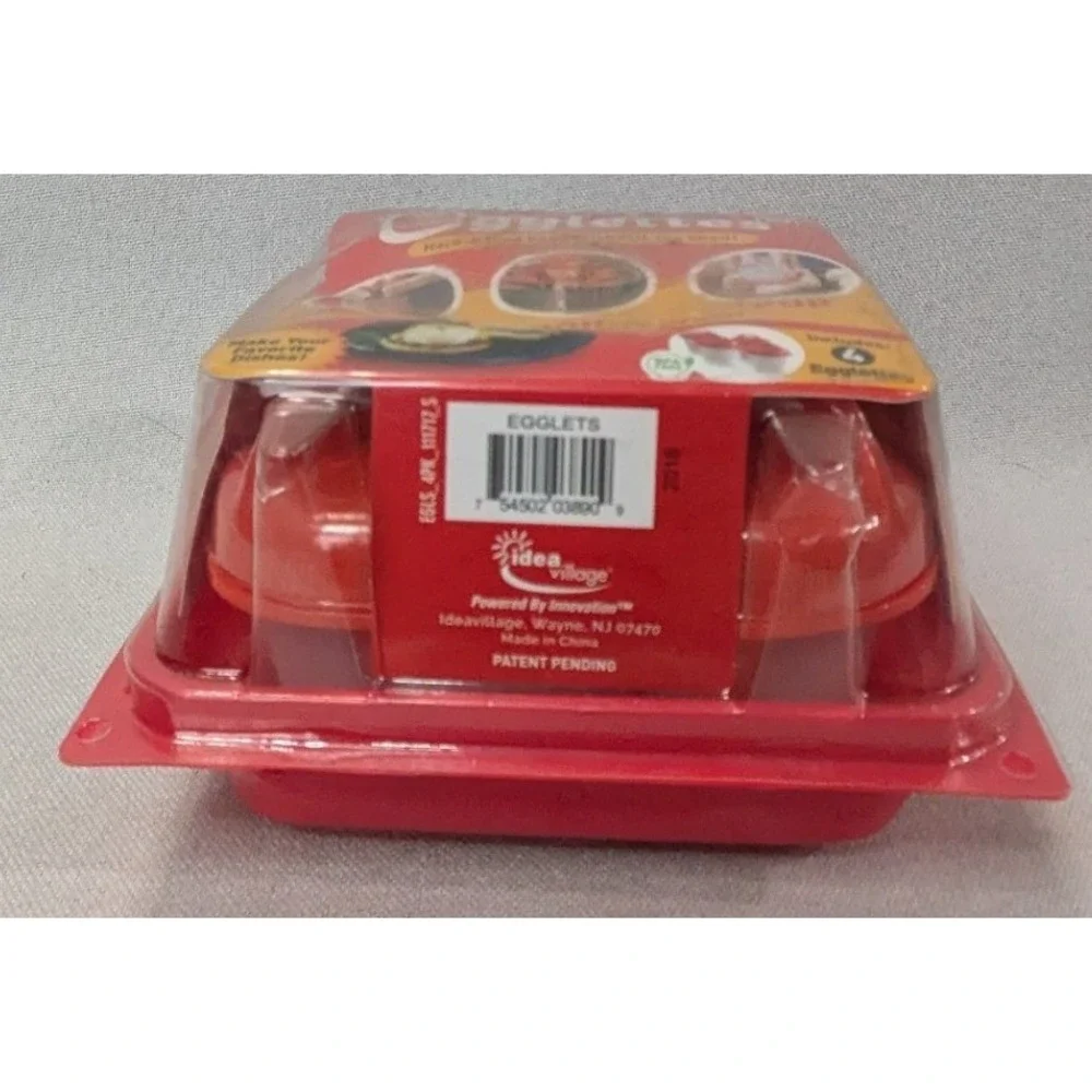 Egglettes Egg Cooker Pods Unisex OS Red New 4-Pack Hard Boiled No Shell ASOTV